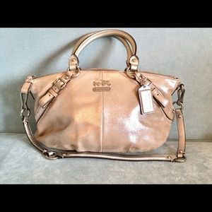 Coach Iridescent pebbled leather satchel